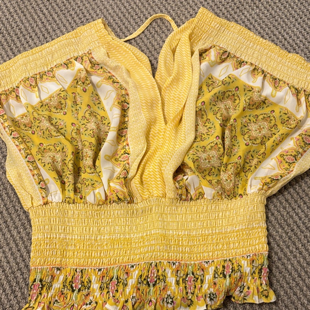 Rose + Olive Yellow Floral Women's Top